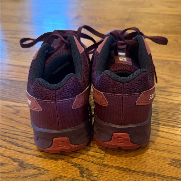 Salomon Burgundy and Maroon Trail Sneakers - Picture 2 of 6